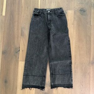 EVIDNT Los Angeles women’s washed out black released Hem Wide Leg Jeans size 25